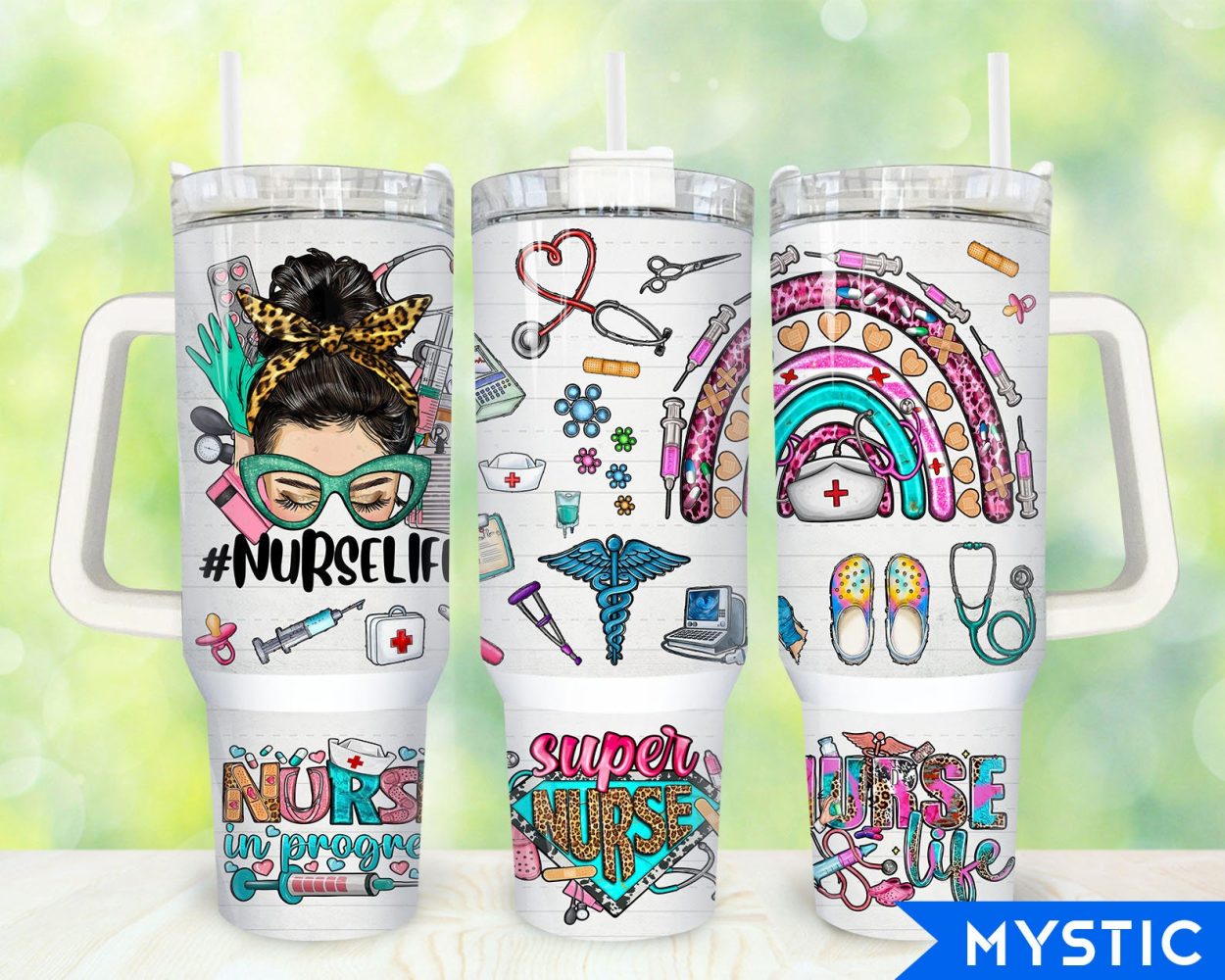 Nurse Life Custom Stanley Quencher 40Oz Stainless Steel Tumbler With Handle