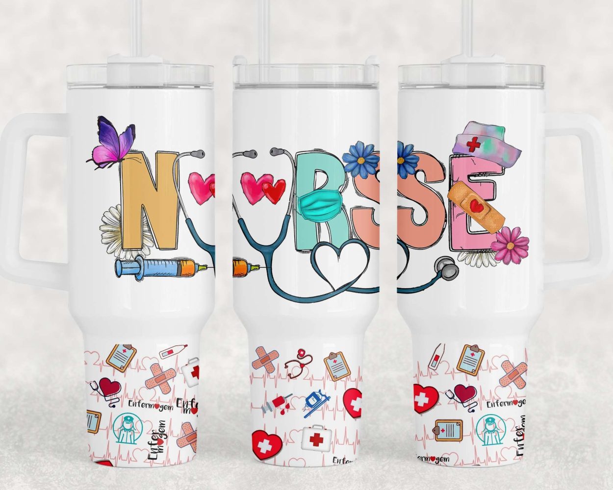 Nurse Life Custom Stanley Quencher 40Oz Stainless Steel Tumbler With Handle - Image 2