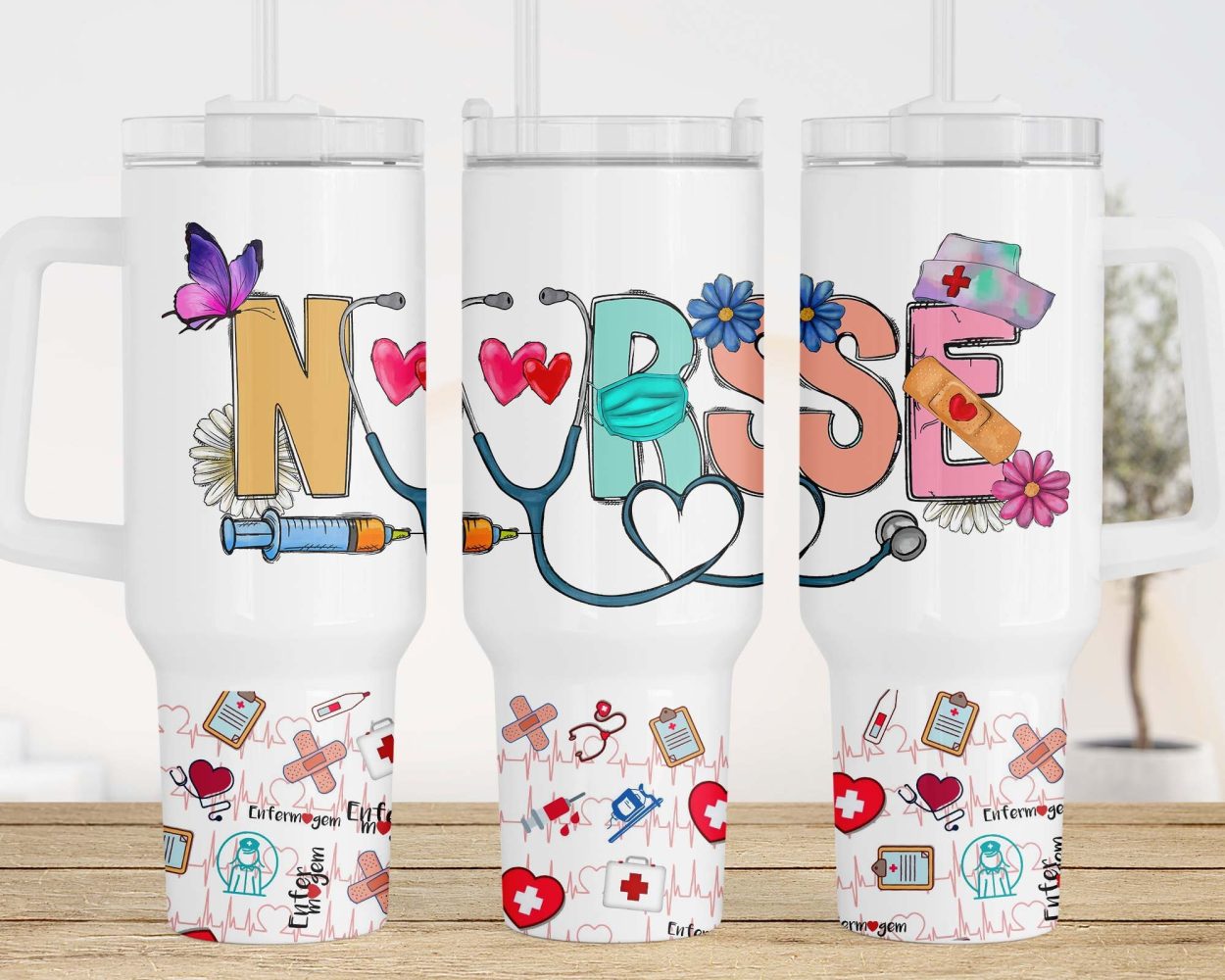 Nurse Life Custom Stanley Quencher 40Oz Stainless Steel Tumbler With Handle