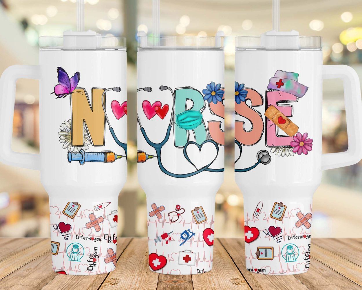 Nurse Life Custom Stanley Quencher 40Oz Stainless Steel Tumbler With Handle - Image 3