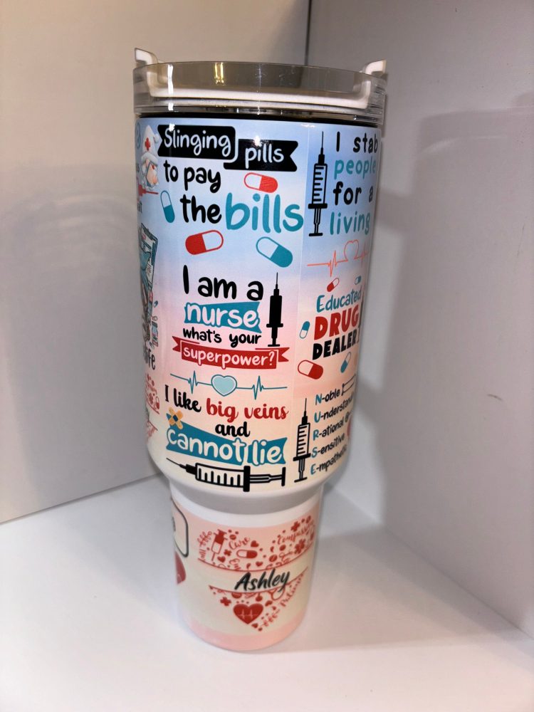 Nurse Life Custom Stanley Quencher 40Oz Stainless Steel Tumbler With Handle - Image 3
