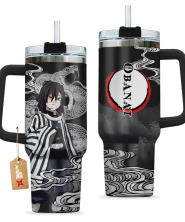 Obanai Iguro Kimestu No Yaiba Anime Custom Stanley Quencher 40Oz Stainless Steel Tumbler With Handle