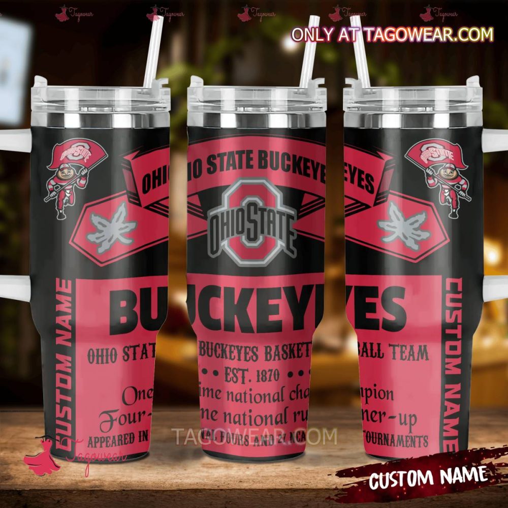 Ohio State Buckeyes Basketball Team Ncaa Custom Stanley Quencher 40Oz Stainless Steel