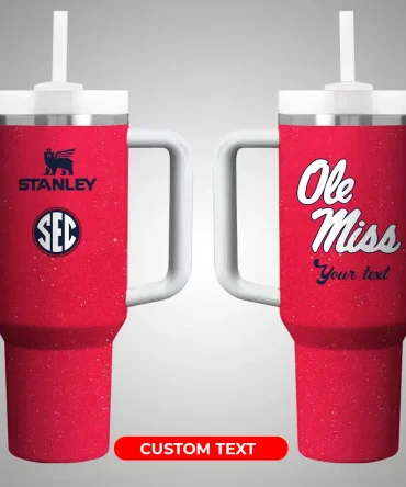 Ole Miss Rebels Ncaa Custom Stanley Quencher 40Oz Stainless Steel