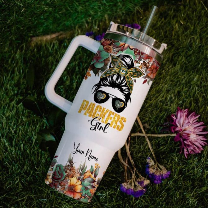 Packers Girl Green Bay Packers Nfl Custom Stanley Quencher 40Oz Stainless Steel Tumbler With Handle - Image 6