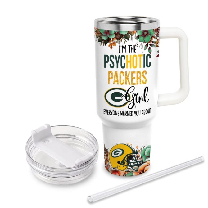 Packers Girl Green Bay Packers Nfl Custom Stanley Quencher 40Oz Stainless Steel Tumbler With Handle - Image 3