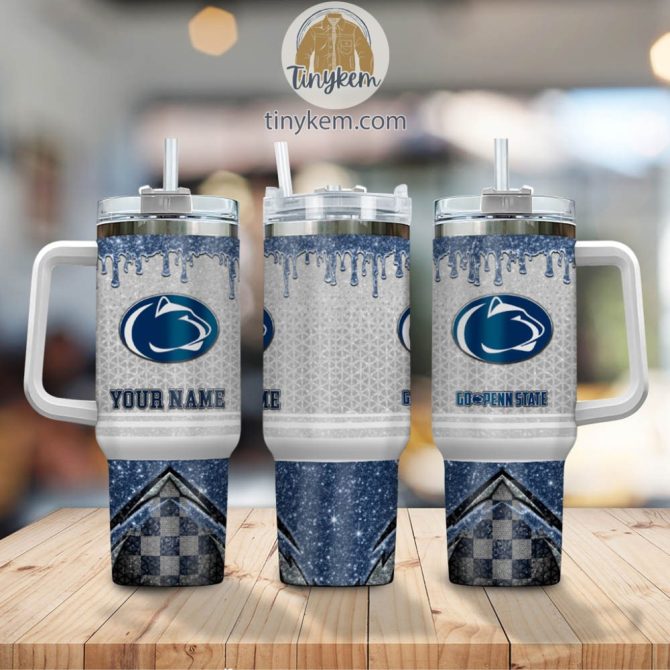 Penn State Nittany Lions Glitter Ncaa Custom Stanley Quencher 40Oz Stainless Steel Tumbler With Handle - Image 2