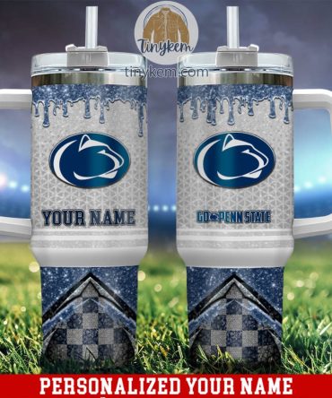 Penn State Nittany Lions Glitter Ncaa Custom Stanley Quencher 40Oz Stainless Steel Tumbler With Handle