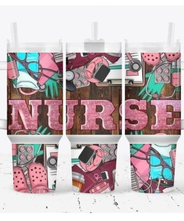 Pink Nurse Custom Stanley Quencher 40Oz Stainless Steel Tumbler With Handle