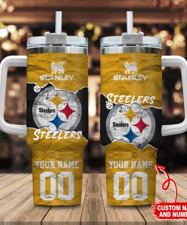 Pittsburgh Steelers Nfl Custom Stanley Quencher 40Oz Stainless Steel Tumbler With Handle