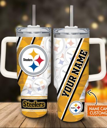 Pittsburgh Steelers Nfl Custom Stanley Quencher 40Oz Stainless Steel Tumbler With Handle