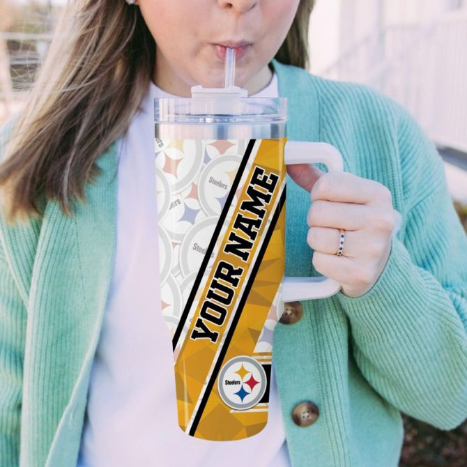 Pittsburgh Steelers Nfl Custom Stanley Quencher 40Oz Stainless Steel Tumbler With Handle - Image 5