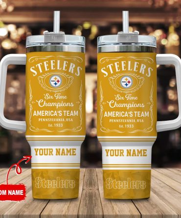 Pittsburgh Steelers Nfl Custom Stanley Quencher 40Oz Stainless Steel Tumbler With Handle