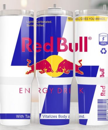 Red Bull Energy Drink Custom Stanley Quencher 40Oz Stainless Steel Tumbler With Handle