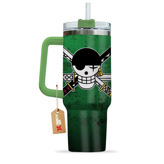 Roronoa Zoro Custom Nameone Piece Anime Custom Stanley Quencher 40Oz Stainless Steel Tumbler With Handle - Image 4