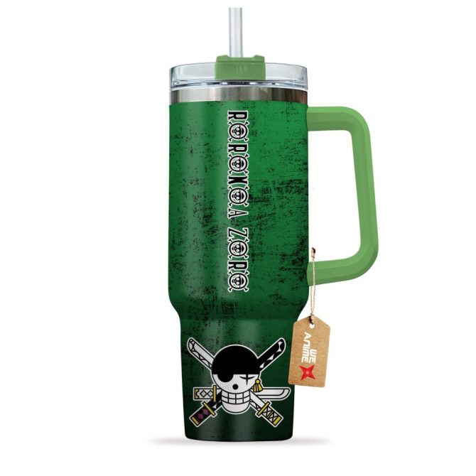 Roronoa Zoro Custom Nameone Piece Anime Custom Stanley Quencher 40Oz Stainless Steel Tumbler With Handle - Image 3