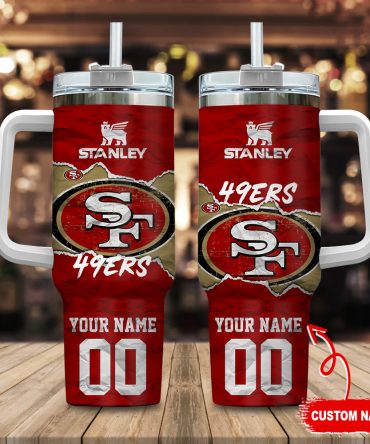 San Francisco 49Ers Nfl Custom Stanley Quencher 40Oz Stainless Steel Tumbler With Handle
