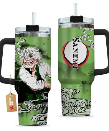 Sanemi Shinazugawa Kimestu No Yaiba Anime Custom Stanley Quencher 40Oz Stainless Steel Tumbler With Handle