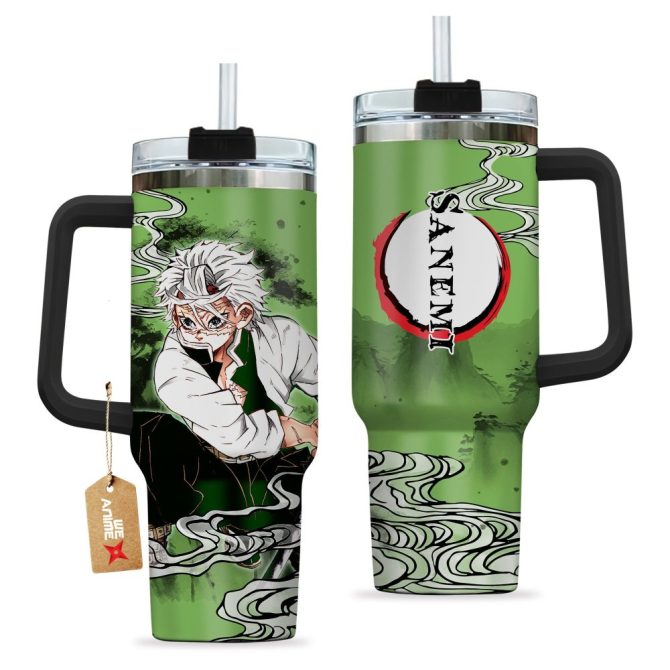 Sanemi Shinazugawa Kimestu No Yaiba Anime Custom Stanley Quencher 40Oz Stainless Steel Tumbler With Handle