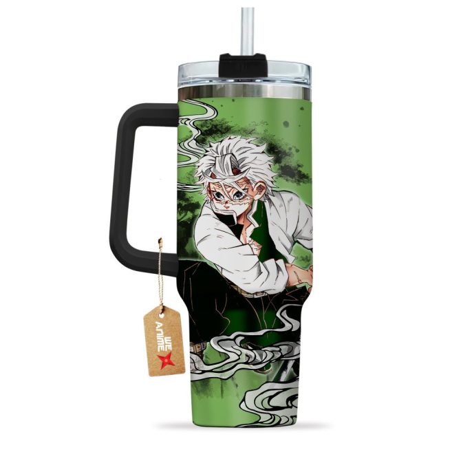 Sanemi Shinazugawa Kimestu No Yaiba Anime Custom Stanley Quencher 40Oz Stainless Steel Tumbler With Handle - Image 4