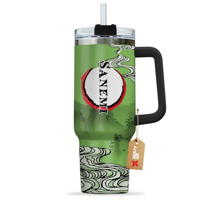 Sanemi Shinazugawa Kimestu No Yaiba Anime Custom Stanley Quencher 40Oz Stainless Steel Tumbler With Handle - Image 2