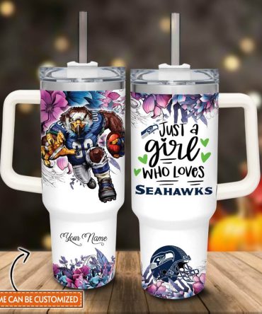 Seattle Seahawks Nfl Custom Stanley Quencher 40Oz Stainless Steel Tumbler With Handle