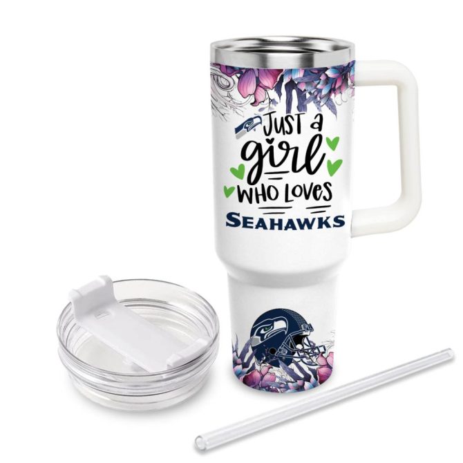 Seattle Seahawks Nfl Custom Stanley Quencher 40Oz Stainless Steel Tumbler With Handle - Image 3