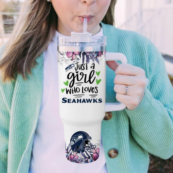 Seattle Seahawks Nfl Custom Stanley Quencher 40Oz Stainless Steel Tumbler With Handle - Image 5