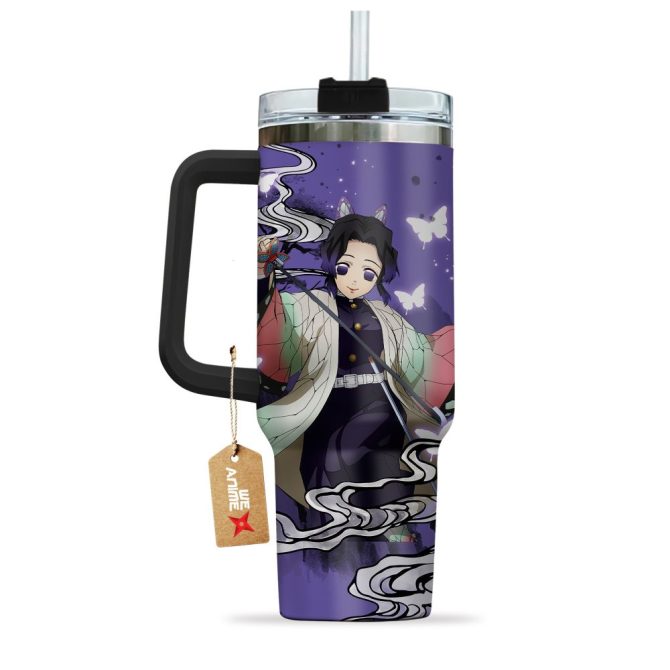Shinobu Kocho Kimestu No Yaiba Anime Custom Stanley Quencher 40Oz Stainless Steel Tumbler With Handle - Image 4