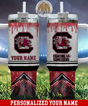 South Carolina Gamecocks Glitter Ncaa Custom Stanley Quencher 40Oz Stainless Steel Tumbler With Handle