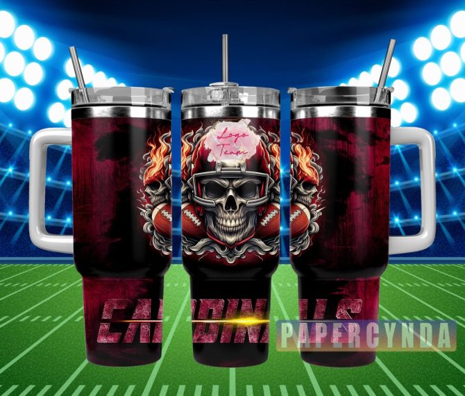 Arizona Cardinals Nfl Custom Stanley Quencher 40Oz Stainless Steel Tumbler With Handle