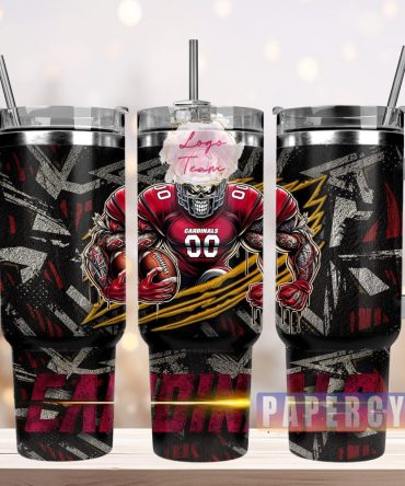 Arizona Cardinals Nfl Custom Stanley Quencher 40Oz Stainless Steel Tumbler With Handle