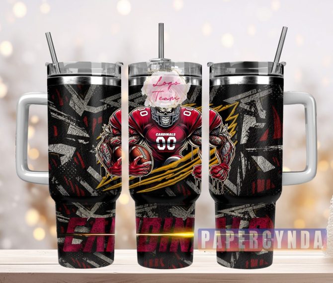 Arizona Cardinals Nfl Custom Stanley Quencher 40Oz Stainless Steel Tumbler With Handle