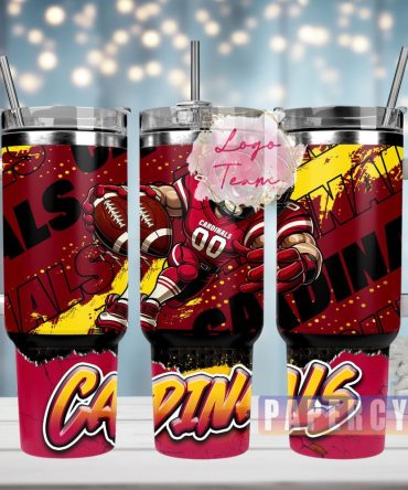 Arizona Cardinals Nfl Custom Stanley Quencher 40Oz Stainless Steel Tumbler With Handle