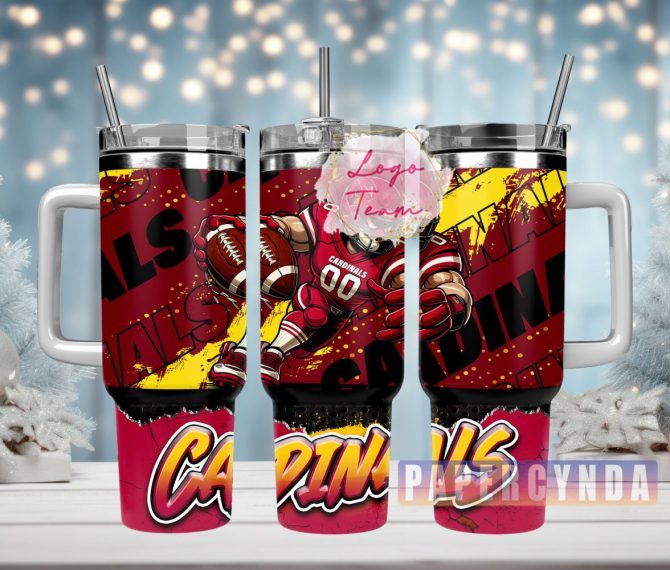 Arizona Cardinals Nfl Custom Stanley Quencher 40Oz Stainless Steel Tumbler With Handle