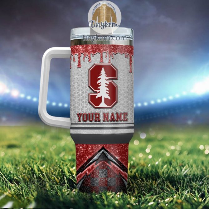 Stanford Cardinal Glitter Ncaa Custom Stanley Quencher 40Oz Stainless Steel Tumbler With Handle - Image 3
