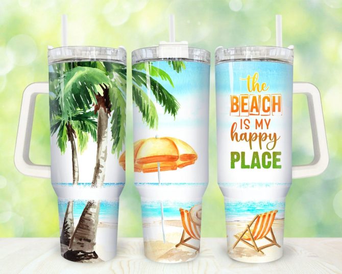 Summer Tropical Flamingo Custom Stanley Quencher 40Oz Stainless Steel Tumbler With Handle - Image 2