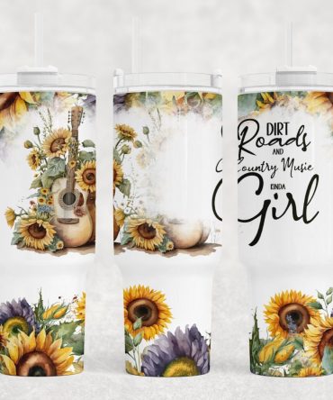 Sunflower Country Girl Vibes Custom Stanley Quencher 40Oz Stainless Steel Tumbler With Handle
