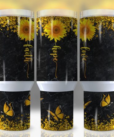 Sunflower Faith Hope Love Custom Stanley Quencher 40Oz Stainless Steel Tumbler With Handle