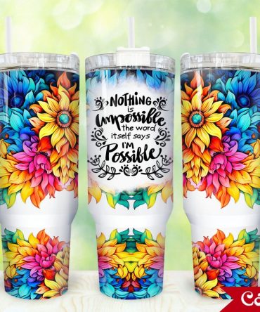 Sunflowers Affirmation Custom Stanley Quencher 40Oz Stainless Steel Tumbler With Handle