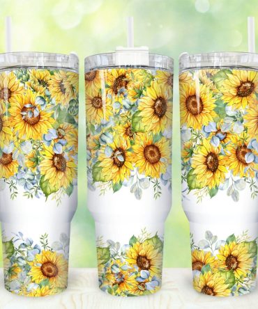Sunflowers Custom Stanley Quencher 40Oz Stainless Steel Tumbler With Handle