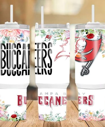 Tampa Bay Buccaneers Floral Nfl Custom Stanley Quencher 40Oz Stainless Steel
