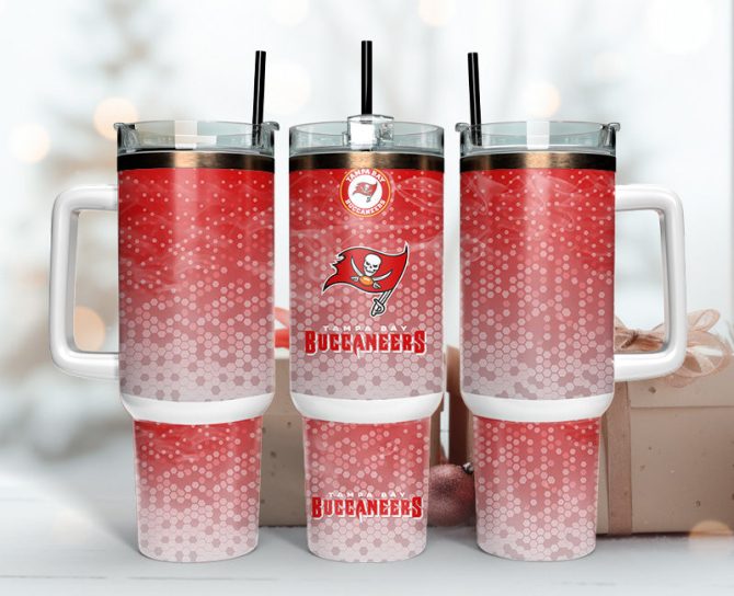 Tampa Bay Buccaneers Nfl Custom Stanley Quencher 40Oz Stainless Steel Tumbler With Handle