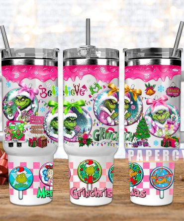The Grinch Custom Stanley Quencher 40Oz Stainless Steel Tumbler With Handle