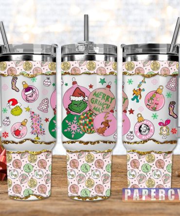 The Grinch Custom Stanley Quencher 40Oz Stainless Steel Tumbler With Handle