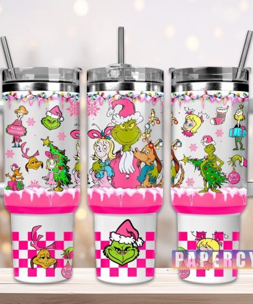 The Grinch Custom Stanley Quencher 40Oz Stainless Steel Tumbler With Handle