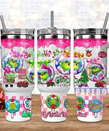 The Grinch Custom Stanley Quencher 40Oz Stainless Steel Tumbler With Handle