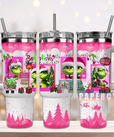 The Grinch Custom Stanley Quencher 40Oz Stainless Steel Tumbler With Handle