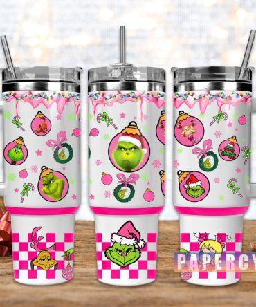 The Grinch Custom Stanley Quencher 40Oz Stainless Steel Tumbler With Handle