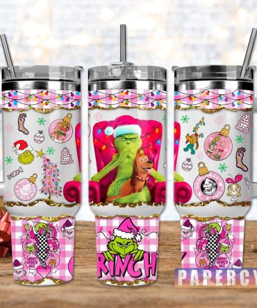 The Grinch Custom Stanley Quencher 40Oz Stainless Steel Tumbler With Handle